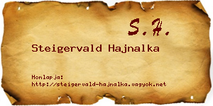 Steigervald Hajnalka névjegykártya